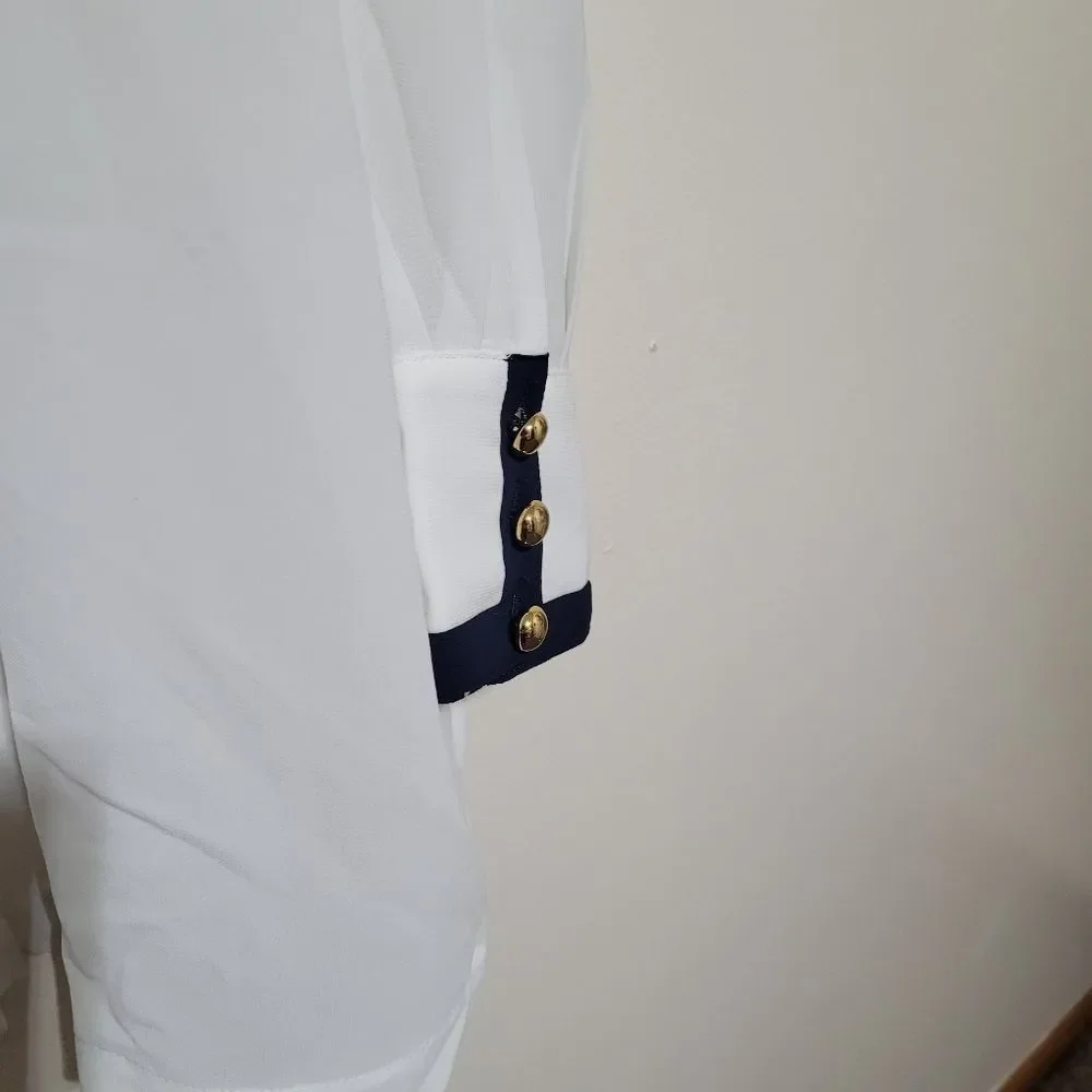 Linea White and Black Womans Dress Shirt‎